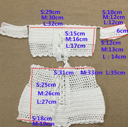 Traje de baño de punto para mujer, conjunto de bikini, bañador con hombros descubiertos, bañador bandeau para mujer, bañador de cintura alta con vendaje