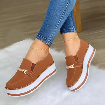 Zapatos de mujer con plataforma, casuales, con suela gruesa tipo muffin