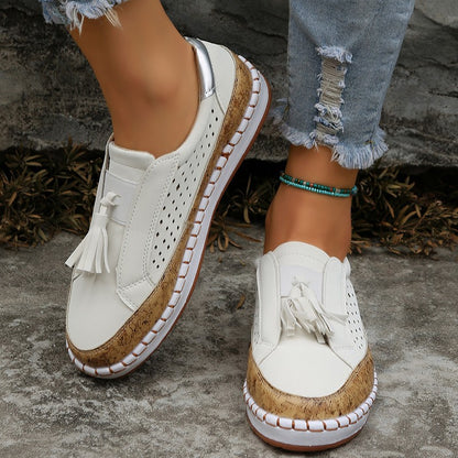 Mocasines Planos de Mujer con Borlas Zapatos Cómodos Casuales