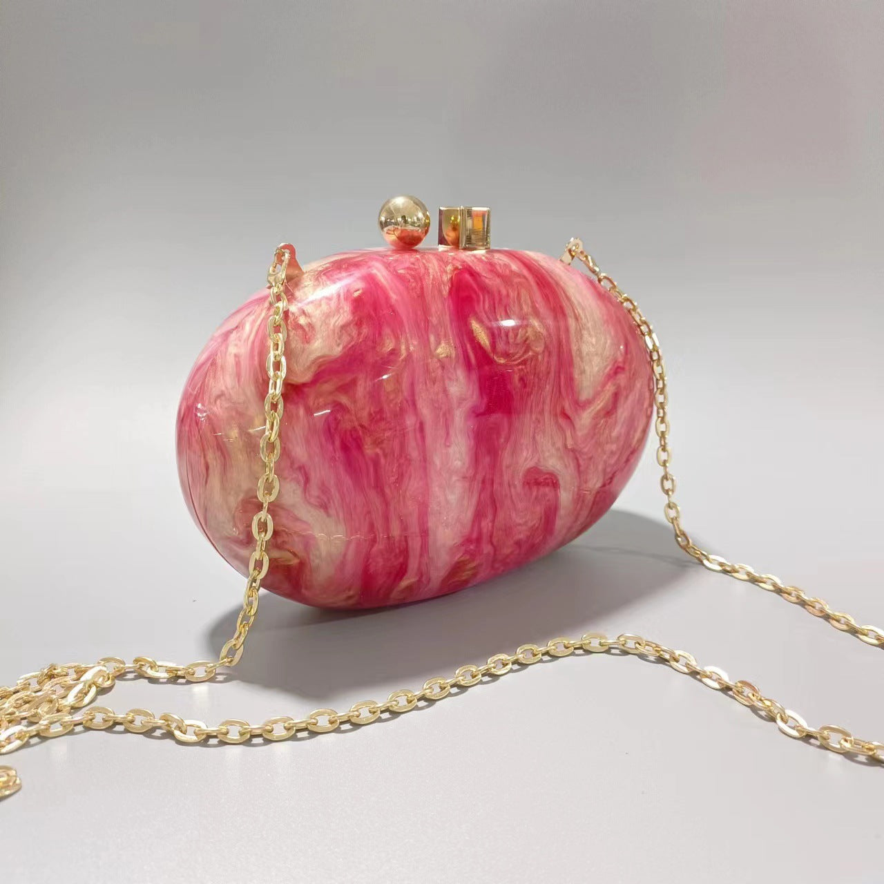 Bolso de Hombro para Mujer con Diseño Ovalado Perlado