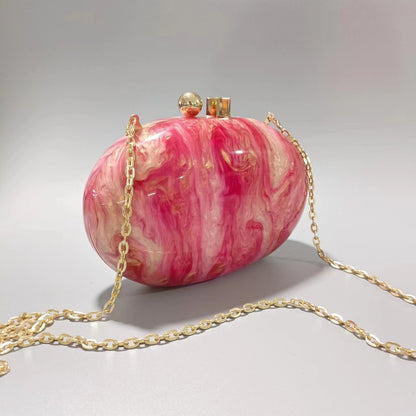 Womens Oval Pearlescent Fashion Shoulder Bag