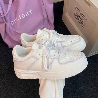 Nuevos Zapatos Blancos Bordados Planos Combinables para Mujer