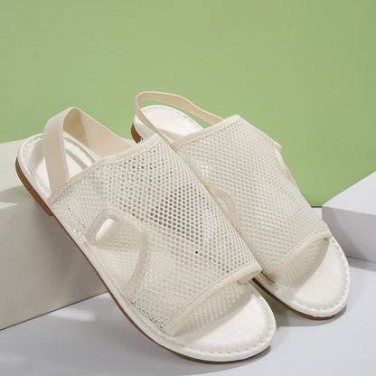 Nuevas sandalias de malla de verano, zapatos planos transpirables informales para mujer, zapatos de playa para hombre