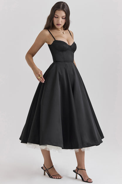 Vestido lencero doble capa de malla para mujer