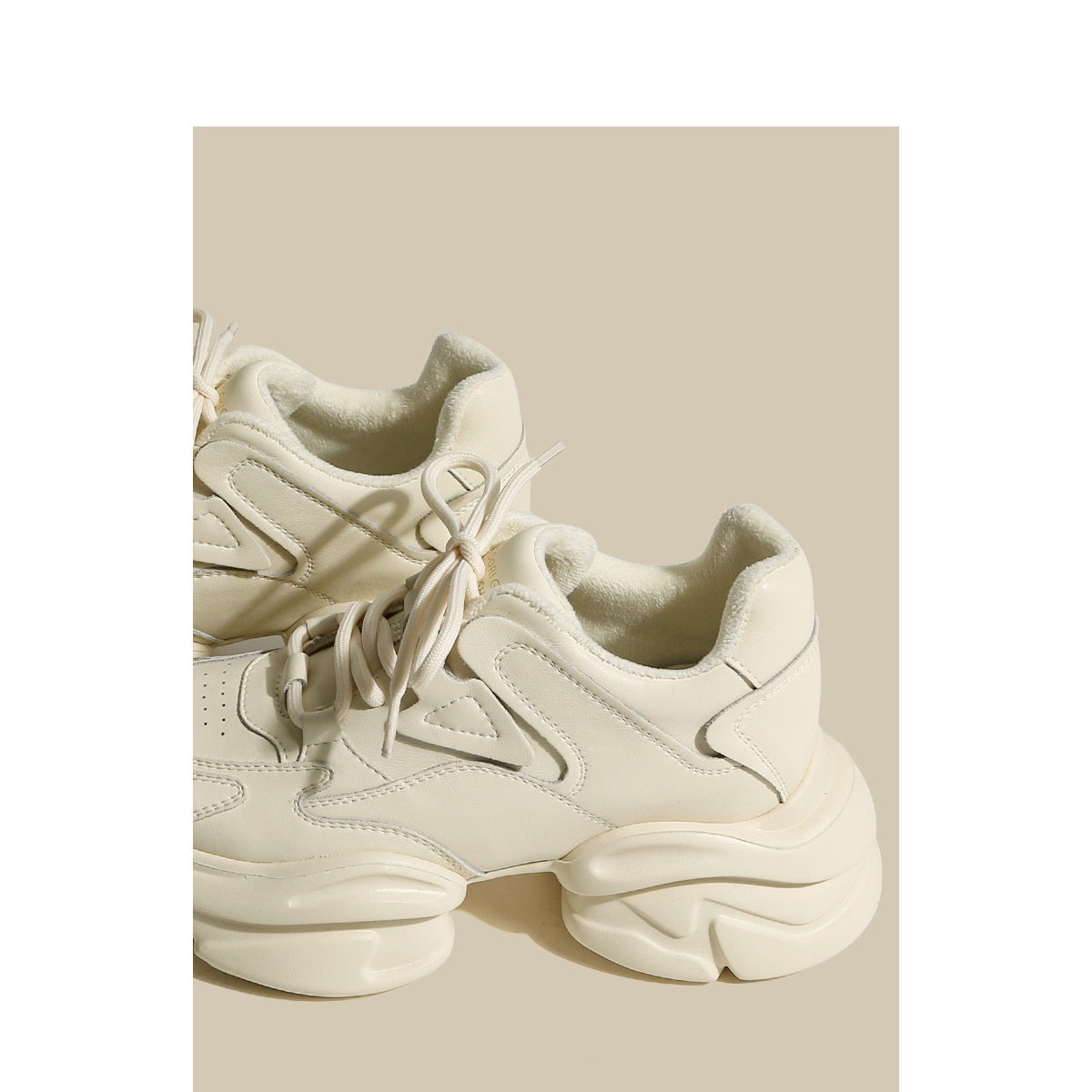 Zapatos de piel de vaca con plataforma, suela gruesa, aumento de altura, deportivos, casuales, blancos, estilo "Daddy", para mujer
