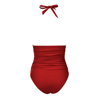 Nuevo bañador de una pieza con cuello halter para mujer