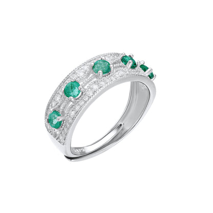 Light And Extravagant Style, Small Design Sense, Emerald Row Ring - Silvana & Osmany CanXport Fashion Finds