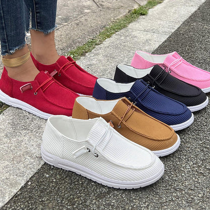 Zapatillas planas sin cordones informales para mujer, mocasines de color liso, zapatos perezosos
