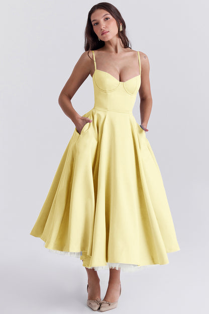 Vestido lencero doble capa de malla para mujer