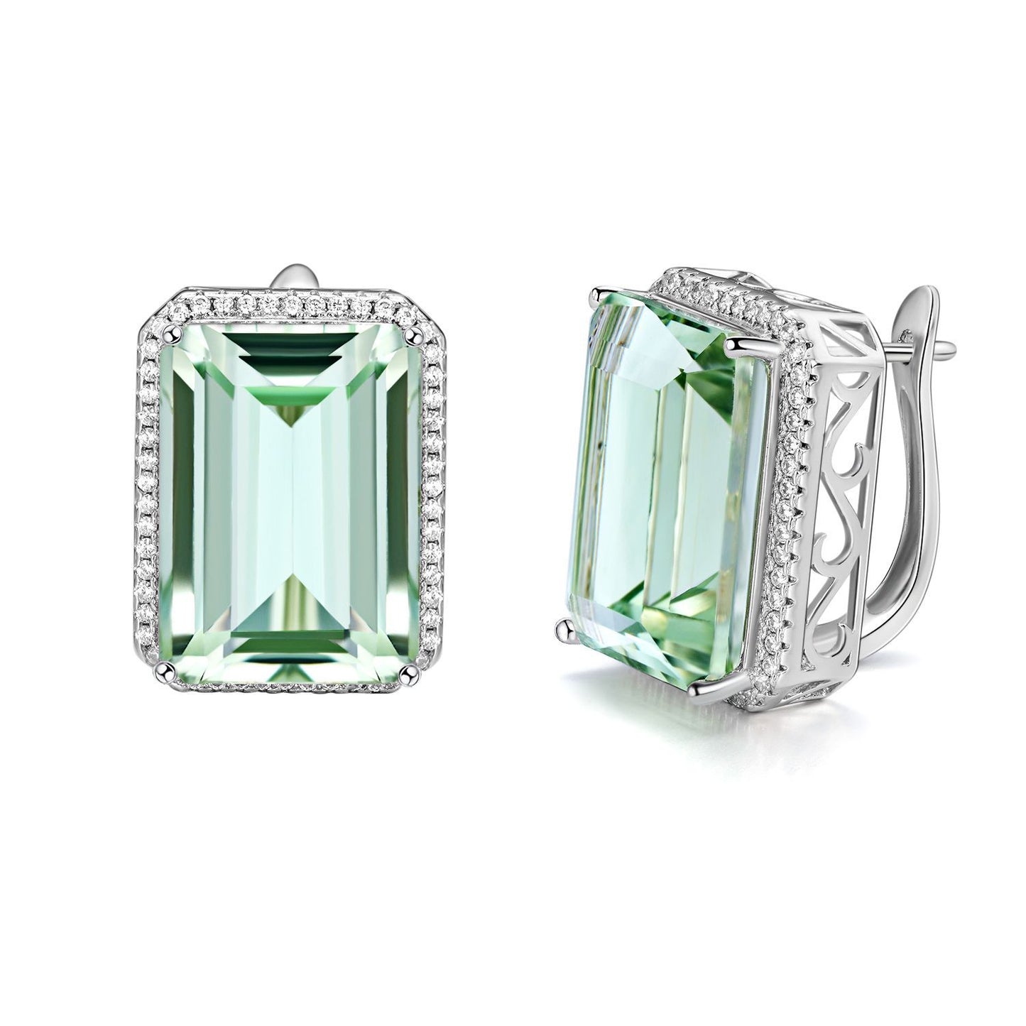 Pendientes de cristal verde natural lujosos y de alta calidad, diseño de moda, plata S925