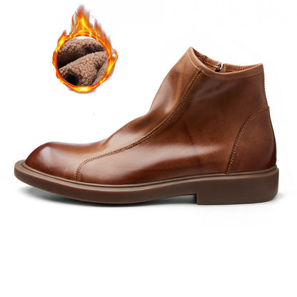 Botines Martin de cuero de cabeza redonda para hombre