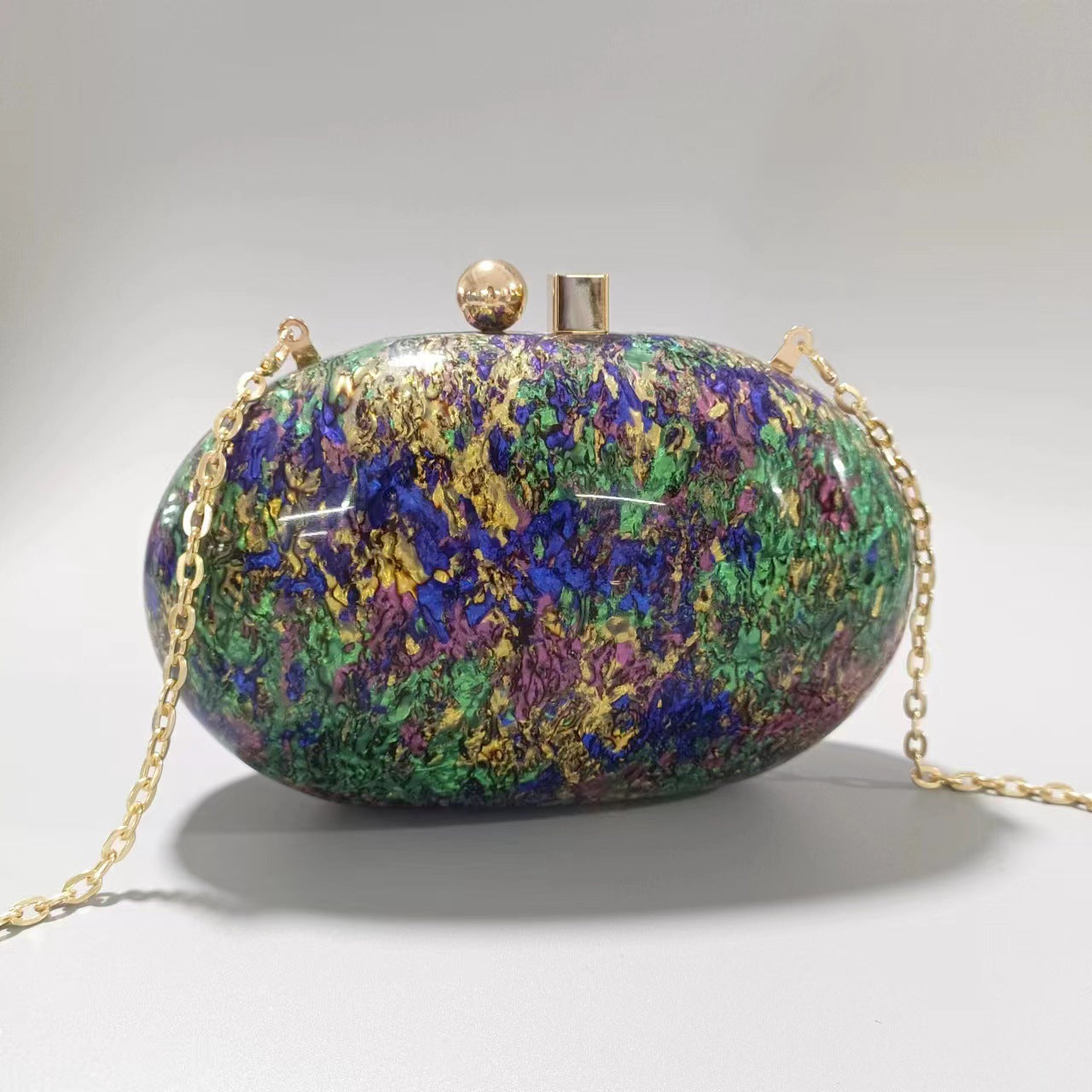Bolso de Hombro para Mujer con Diseño Ovalado Perlado