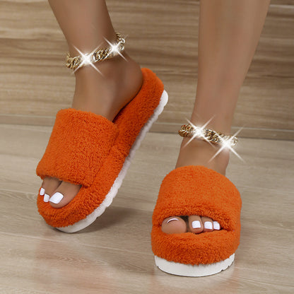 Pantuflas de invierno afelpadas para mujer