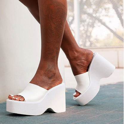 Zapatos de mujer Sandalias de tacón alto Pantuflas de verano para exterior