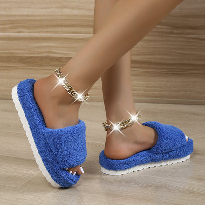 Pantuflas de invierno afelpadas para mujer
