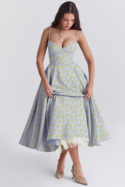 Vestido lencero doble capa de malla para mujer