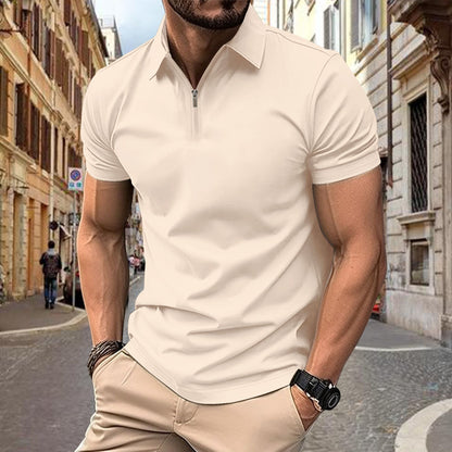 Polo para hombre con cremallera y solapa