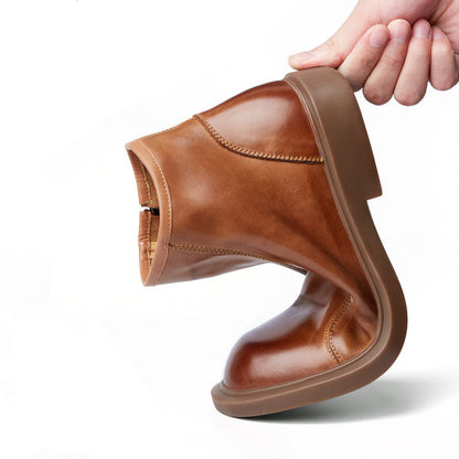 Botines Martin de cuero de cabeza redonda para hombre
