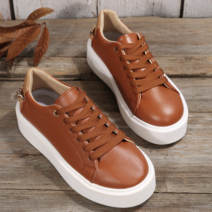 Zapatillas Planas Con Cordones De Cadena Para Mujer Zapatos Deportivos Casuales