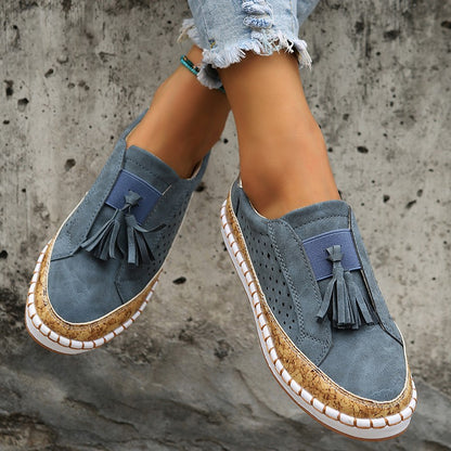 Mocasines Planos de Mujer con Borlas Zapatos Cómodos Casuales