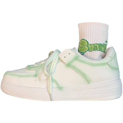 Nuevos Zapatos Blancos Bordados Planos Combinables para Mujer