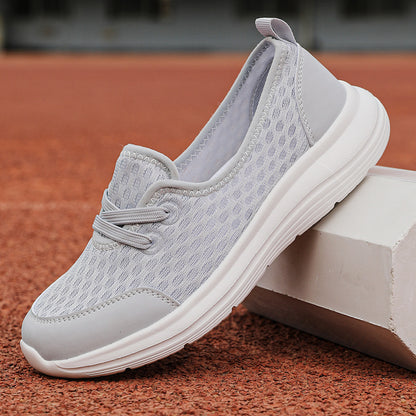 Zapatillas Deportivas de Malla con Cordones para Mujer, Calzado Plano Cómodo y Liso