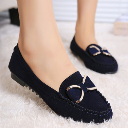 Zapatos planos de moda con lazo para mujer, mocasines casuales, zapatos cómodos