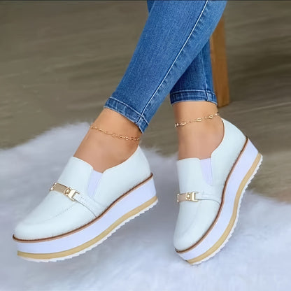 Zapatos de mujer con plataforma, casuales, con suela gruesa tipo muffin