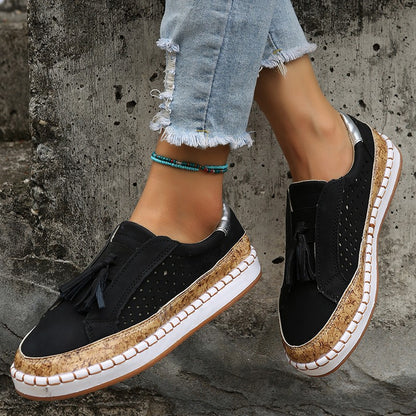 Mocasines Planos de Mujer con Borlas Zapatos Cómodos Casuales