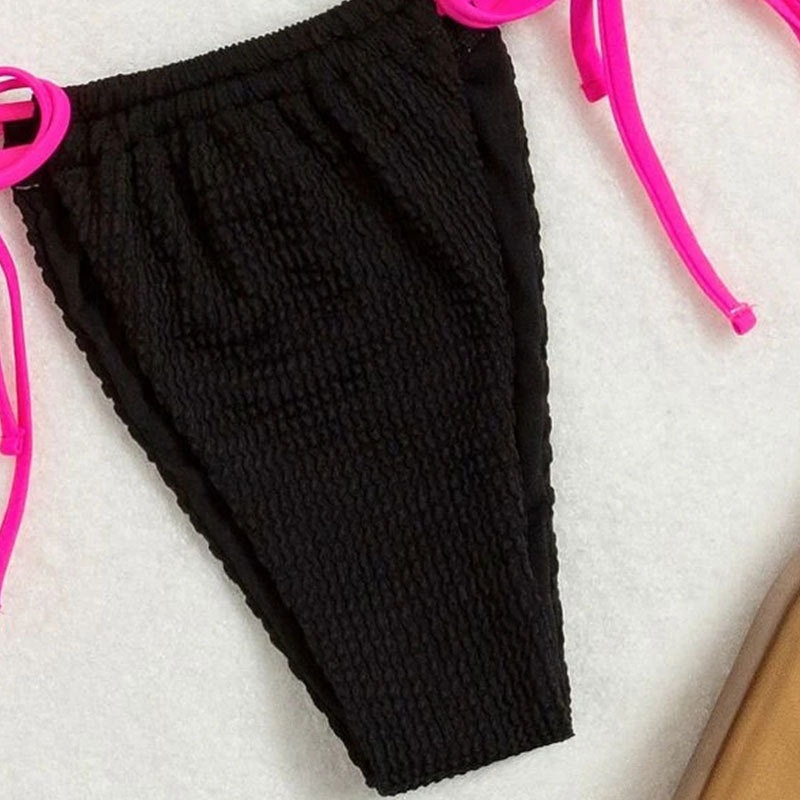 Traje de baño de mujer de encaje halter con aberturas