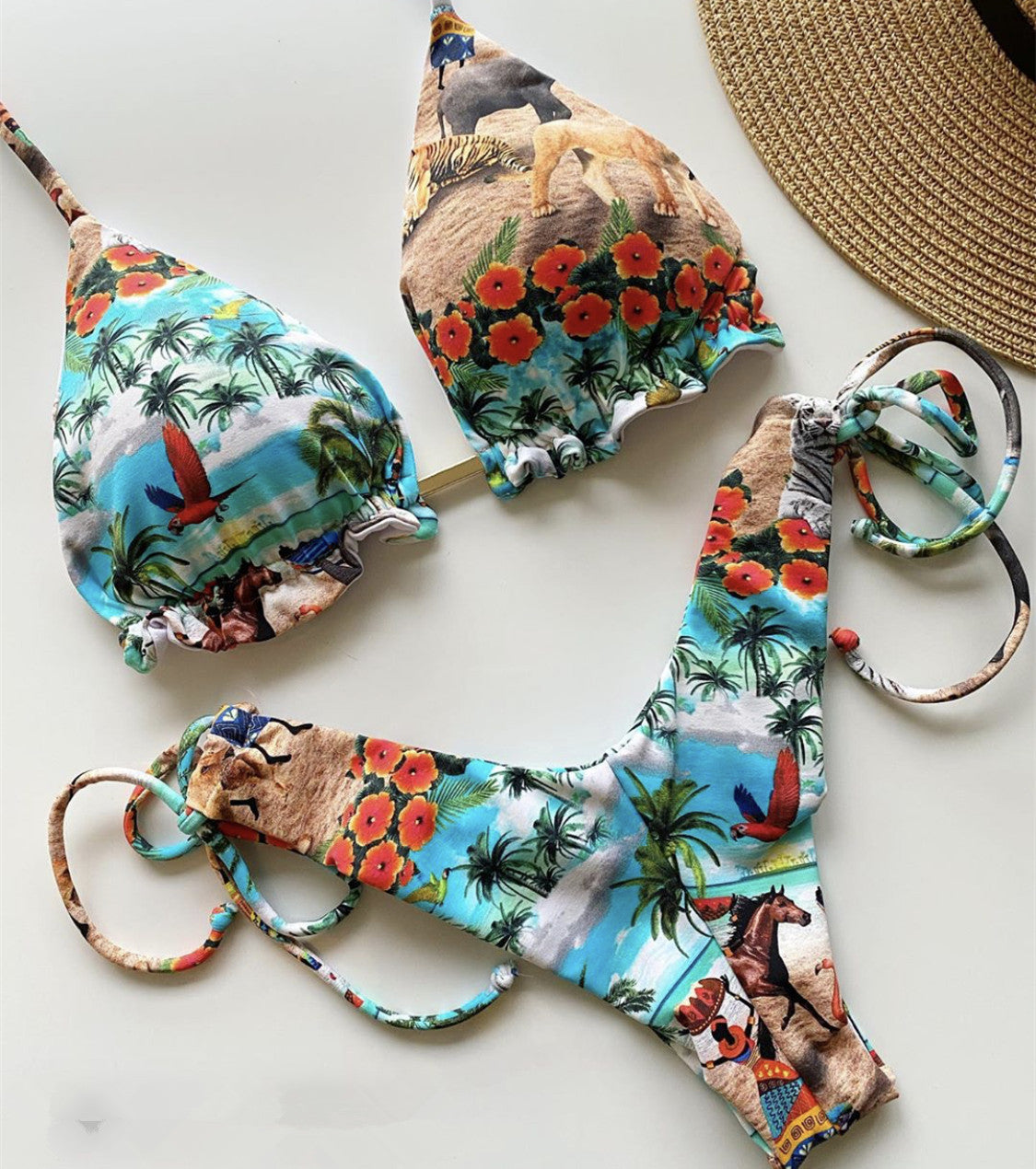 Traje de baño floral vintage