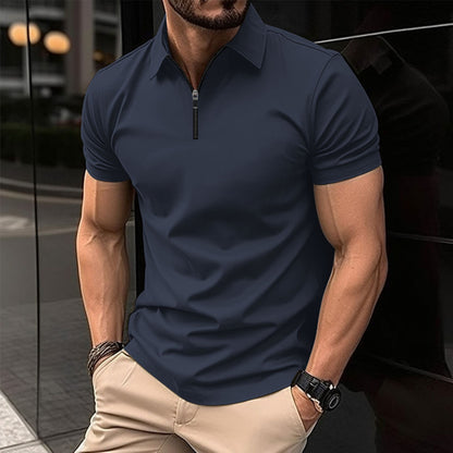Polo para hombre con cremallera y solapa