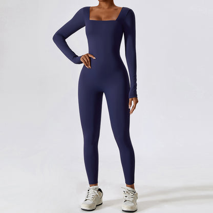 Ropa de yoga ajustada de manga larga para mujer fitness ejercicio
