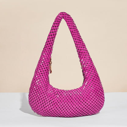 Bolso de mano dorado metálico a la moda - Elegante bolso de noche de axila para mujer para fiestas, bailes de graduación y ocasiones especiales