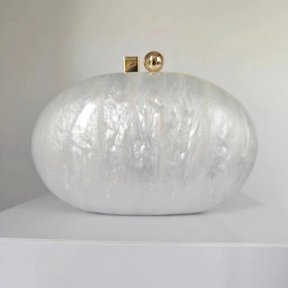 Womens Oval Pearlescent Fashion Shoulder Bag