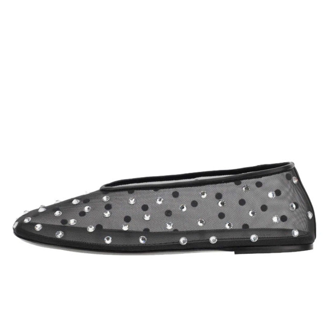 Zapatos de mujer Mary Jane con puntera redonda y pedrería a la moda