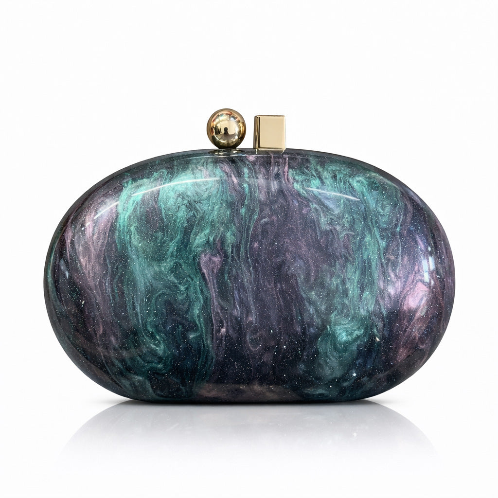 Bolso de Hombro para Mujer con Diseño Ovalado Perlado