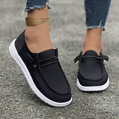 Zapatillas planas sin cordones informales para mujer, mocasines de color liso, zapatos perezosos