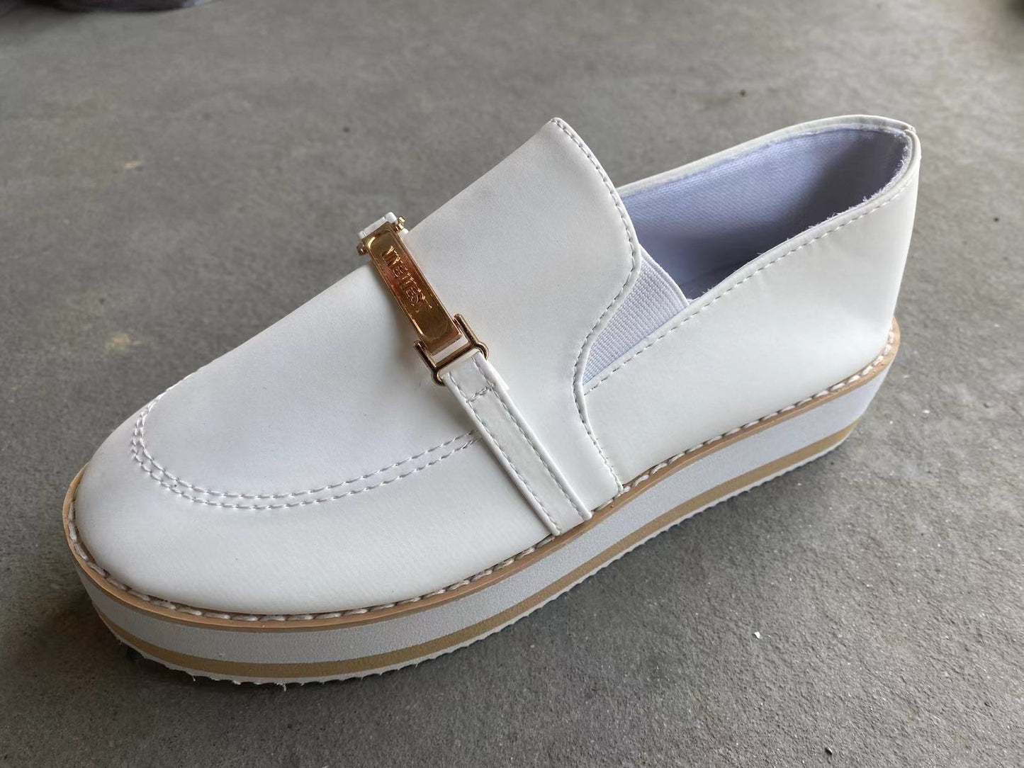 Zapatillas planas sin cordones con plataforma para mujer