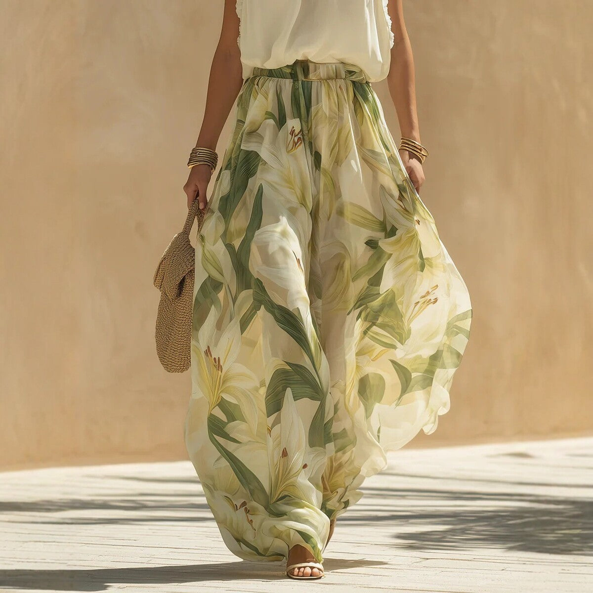 Vestido Elegante para Mujer con Volantes y Fruncido en la Cintura