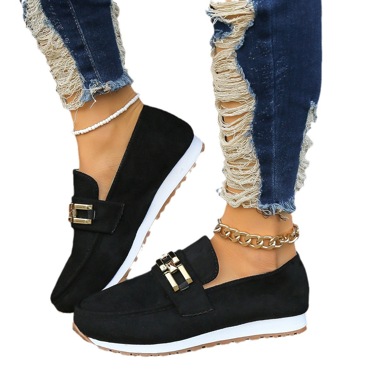 Zapatos de suela blanda para mujer estilo plataforma europea y americana