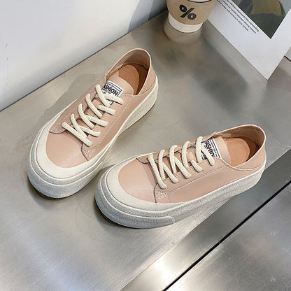 Zapatos planos de suela gruesa para mujer, a la moda, informales, suaves y cómodos para estudiantes