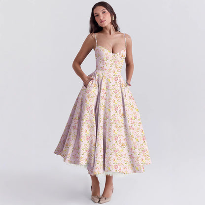 Vestido lencero doble capa de malla para mujer