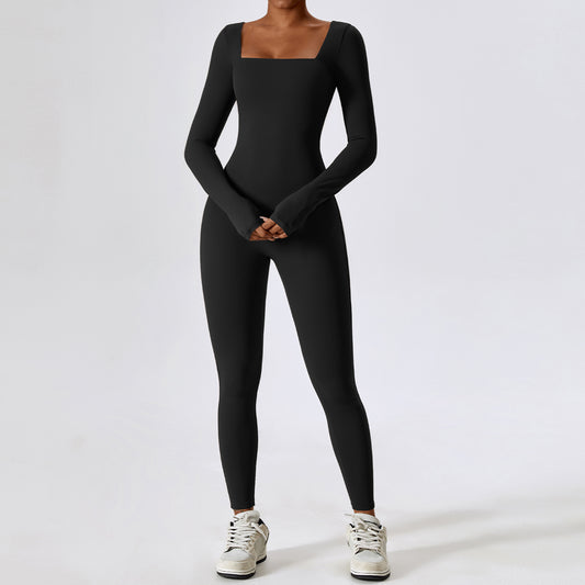 Ropa de yoga ajustada de manga larga para mujer fitness ejercicio