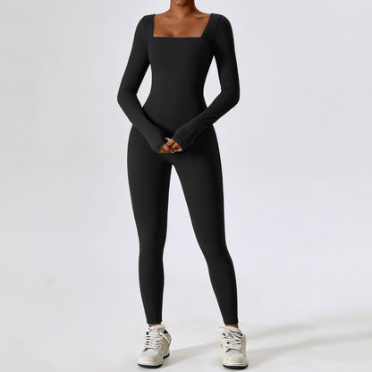 Ropa de yoga ajustada de manga larga para mujer fitness ejercicio