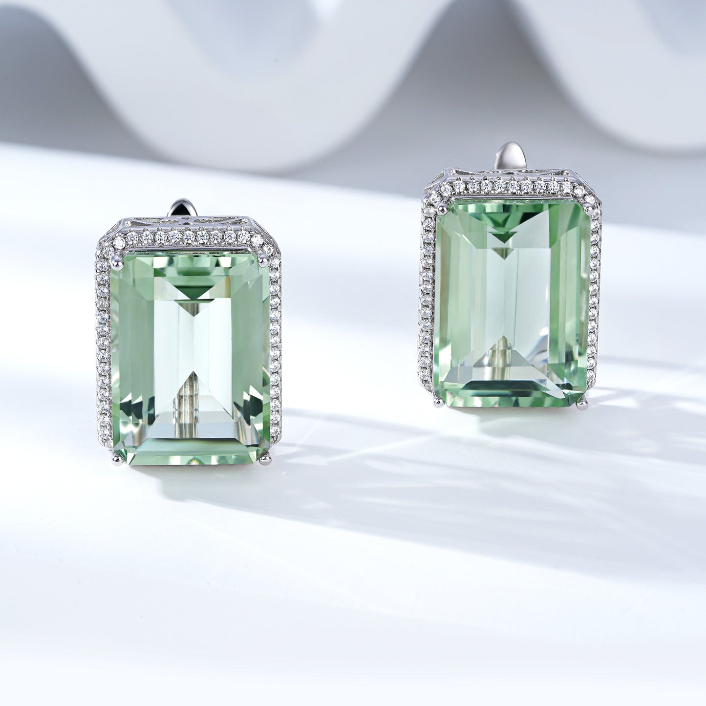 Pendientes de cristal verde natural lujosos y de alta calidad, diseño de moda, plata S925