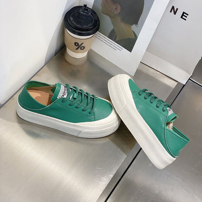 Zapatos planos de suela gruesa para mujer, a la moda, informales, suaves y cómodos para estudiantes