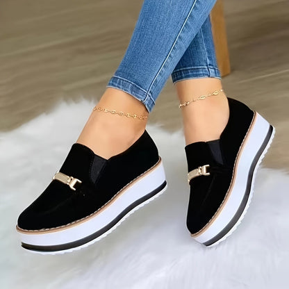Zapatos de mujer con plataforma, casuales, con suela gruesa tipo muffin