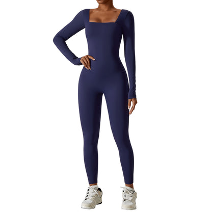 Ropa de yoga ajustada de manga larga para mujer fitness ejercicio