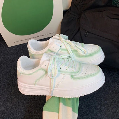 Nuevos Zapatos Blancos Bordados Planos Combinables para Mujer